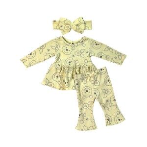 Disney Baby Winnie the Pooh Baby Girls Ribbed Pajama Set Outfit 0 3M